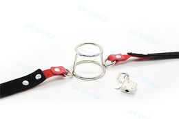 Bondage PU Leather Open Mouth Restraint O Ring Gag Plug Oral Fixation Harness Fetish Toy A876