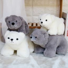 Polar Bear Plush Toys Stuffed Animals Dolls Small White Grey Ice Bear Stuffed Animal Plush Collection Huggable Pillow Cushion for Kids Child