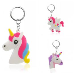 20pcs Unicorns Keychain Creative Pvc Keyring Kids Gift Fantasy Key Chain Anime Key Cover Party Favor Chaveiro Jewelry Key Ring