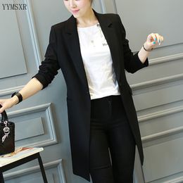 Women's blazer casual mid-length jacket feminine 2020 new Korean version of the spring and autumn ladies black suit Female Coat