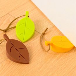 Silicone Door Stopper Anti Pinch Safety Gates Baby Security Card Leaf Shaped Cartoon Door Stop LJJO7970