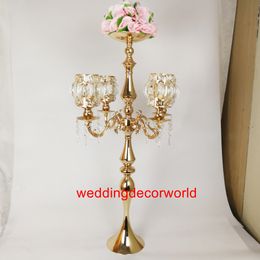 New style Silver /gold Metal Flower Vase Candle Holder Wedding Centrepieces Event Road Lead Party Home Decoration best0755