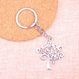 New Keychain 42*37mm peace tree Pendants DIY Men Car Key Chain Ring Holder Keyring Souvenir Jewellery Gift