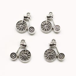 100pcs / lot bike Antique Silver Charms Pendants DIY Jewellery Findings For Jewellery Making Bracelet Necklace Earrings 17*16mm