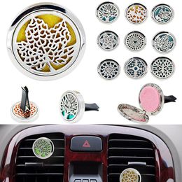 Car Perfume Clip Home Essential Oil Diffuser For Car Locket Clip Stainless Steel Car Air Freshener Conditioning Vent Clip 23 Style WX9-296