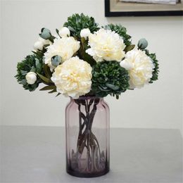 Fake Single Stem Melaleuca Peony (2 heads/piece) 25.59" Length Simulation Retro Peonia for Wedding Home Decorative Artificial Flowers