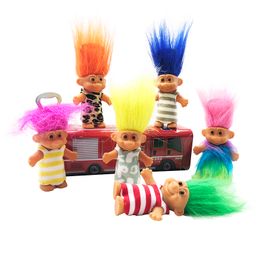 Lot8pcs Trolls Vintage Lucky Doll Mini Figures Toy 1/" Cake Toppers Kids Gift
