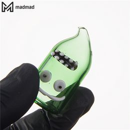 Beer Bottle Monster Face Smoking Glass Bubble Carb Cap OD=22mm for Flat Top Quartz Nail Turp Slurper Bong 980