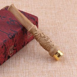 Creative Green Sandalwood carved cigarette holder pull rod filter wood cigarette holder fittings wholesale