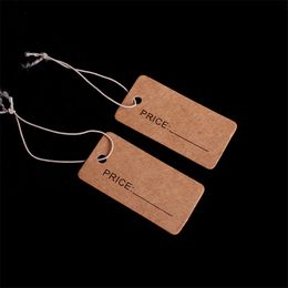 1000pcs/lot Size 2x4cm Price Label Rectangular Label Tie String Jewelry Clothes Display Merchandise Price Tags Paper Card