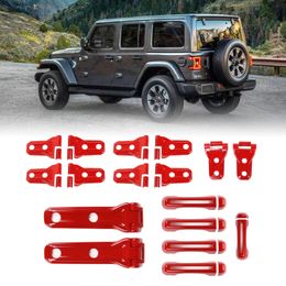 4Doors Tailgate Door Handle Cover Door Hinge Cover Spare Tyre Hinge Cover For Jeep Wrangler JL 2018+ (Red)