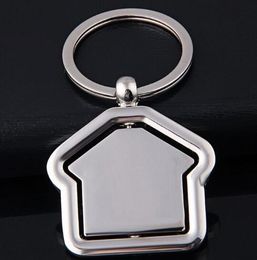 FREE SHIPPING 100pcs/lot New Spin House Keychains Novelty Rotate Keyrings Gifts for Events