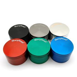 Wholesale Sharpstone Herb Grinder Zinc Alloy 4 Layers 40/50/55/63mm Diameter 6Color Tobacco Crusher Metal Grinders OEM logo Factory Price