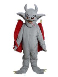 2019 High quality a grey bat mascot costume with a red cloak for adult to wear