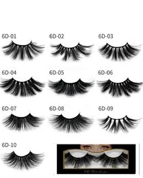 60pair DHL ewest Mink eyelashes makeup 6D mink lashes Soft Natural Thick Cross Handmade with pack 25mm Premium High Quality DHL shipping