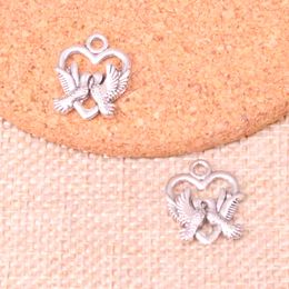 80pcs Charms heart lover dove 18*15mm Antique Making pendant fit,Vintage Tibetan Silver,DIY Handmade Jewelry