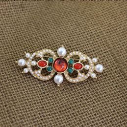 Fashion-New Fashion Brooches Pins Gold Plated Pearl Cross Brooches Pins for Men Women for Party Wedding Nice Gift X678