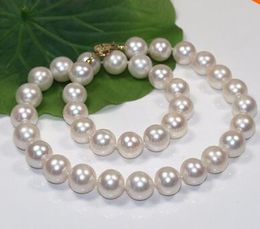 11-12mm fresh white Agnonesrl.com cultured round pearl necklace at factory price wholesale women Giftword Jewellery
