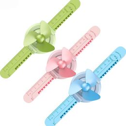 Mini Watch Fan Adjustable Wristband Creative Ruler Slap Tape Summer Fan Wrist Strap Mini Fan Pat Bracelet Toy For Children Gifts