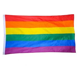 Rainbow Flag 3x5FT 90x150cm LGBT Banner Polyester Colorful Rainbow Flag For Decoration 3 X 5FT Flag SN315