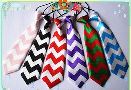 Clearance Kids Necktie christmas bow tie many Colours Wave stripe print boys girls ceremony performance party elastic Wedding Necktie simple tie