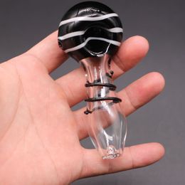 Black Smoking Blown Glass Hand Pipes Pyrex Tobacco Spoon Pipe Mini Small Bowl Unique Pot Pipes Pieces