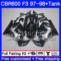 Body +Tank For HONDA CBR 600 FS F3 CBR600RR CBR 600F3 97 98 290HM.15 CBR600 F3 97 98 CBR600FS CBR600F3 1997 1998 new Silvery flames Fairings