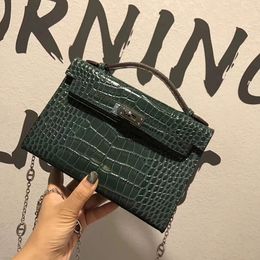 2019top designer bag fashion high quality leather crocodile leather bag metal buckle single shoulder bags chain shopping handbag banquet Bas