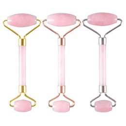 Natural Crystal Quartz Stone Massager Facial Massage Roller Carved Reiki Crystal Healing Beauty Roller Massager with Gift Box