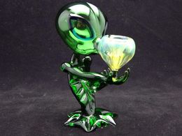 Handmade clear Colour Glass alien tobacco Pipe Factory Direct Sale 5 design for choose by epackage free shipping