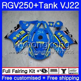 Body +Tank For SUZUKI VJ21 RGV250 88 89 90 91 92 93 307HM.26 RGV-250 VJ22 RGV 250 1988 1989 1990 1991 1992 1993 RIZLA blue new Fairing kit