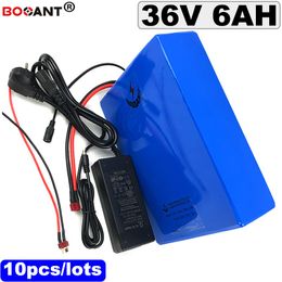 Wholesale 10pcs/Lot 36v lithium battery 36v 6Ah 250w 350w electric bike battery 36v scooter battery built in 15A BMS +2A Charger