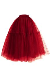 New 5 Layers Women Midi Tulle Tutu Skirt Petticoat Wedding Bridal Dress Prom Evening Ball Gown Under Skirts CPA1091259G