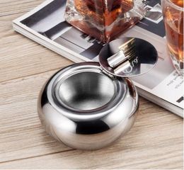 Round Stainless Steel Ashtray Home Party Bar Decoration Ash Holder For Gift Cigarette Lighters & Smoking Accessory Ash Tray