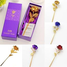 Großhandel-Geburtstag Hochzeitsgeschenk Gold überzogene Rosenliebhaber Blume getaucht Rose Ewige Liebe