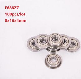 100pcs F688ZZ F688Z F688 Z ZZ F688-ZZ 8x16x5mm miniature flange deep groove Ball Bearing Metal cover 8*16*5mm