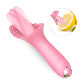 FLXUR 10 Modes Dildo Tongue Vibrator Nipple Massage Clitoris Stimulation Vagina Tightening Pussy Masturbator Sex Toys for Women MX191228