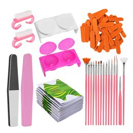 Nail Extension Supply Nail File Disposable Nail Brushes Set Manicure Accessories Finger Polish Supply Practise Kit