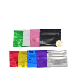 Sample Power Zipper Mylar Foil Packaging Bags Resealable Small Mini Gift Storage Bag 7.5*6.5cm 100pcs Multi-Colors