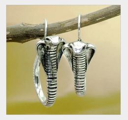 New explosion models s925 plated retro Thai silver creative cobra earrings WY1309