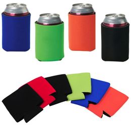 Neoprene Beer Cooler Bags Solid Color Foldable Stubby Holders For Wine Cans Cover Kitchen Tools