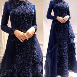 Navy Blue Mother of the Bride Dresses Lace Long Sleeves Formal Godmother Evening Wedding Party Guests Gown Plus Size Custom Made