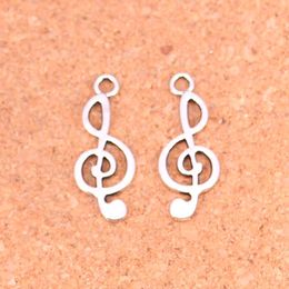 175pcs Charms musical note Antique Silver Plated Pendants Making DIY Handmade Tibetan Silver Jewelry 26*10mm