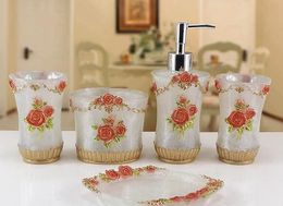 Resin Bathroom Five Pieces Set Fashion Bathroom Supplies Dental Kit Shukoubei Soap Dish Toothbrush Holder New