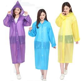 Button Travel Must Raincoats Non Disposable Clear EVA Plastic Cycling Hood Poncho Rainwear Waterproof Motorcycle Rain Coat Adults 4 7yt E19