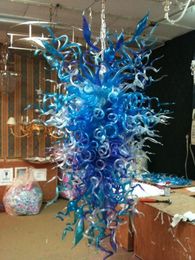 Free Shipping 100% Mouth Blown Borosilicate Murano Glass Blue Pendant Light Art Fashionable Western Crystal Lamp Ceiling