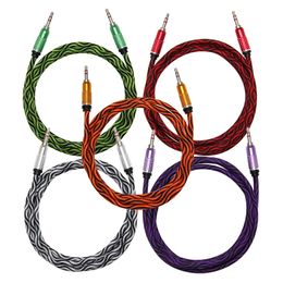 3.5mm Jack Audio Cable 3.5 Male to Male1.5 m Python crocodile shell audio line 100pcs