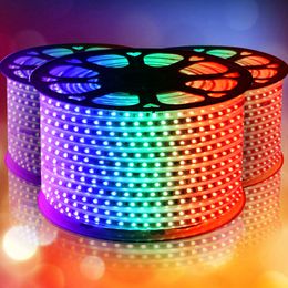 outdoor lighting strips Canada - Dimmable Led Strips RGB smd 5050 LED rope light IP67 Flex LED Strip lights Outdoor Lighting string Disco Bar Pub Christmas Party In Stock