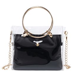 Designer- Handbag Women Transparent Bucket Bag Clear PVC Jelly Small Shoulder Bag Female Chain Crossbody Messenger Bags