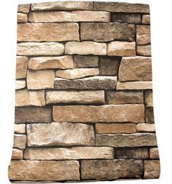 Home decor brick stone pvc natural rustic vintage 3D effect designer vinyl wallpaper for living room background